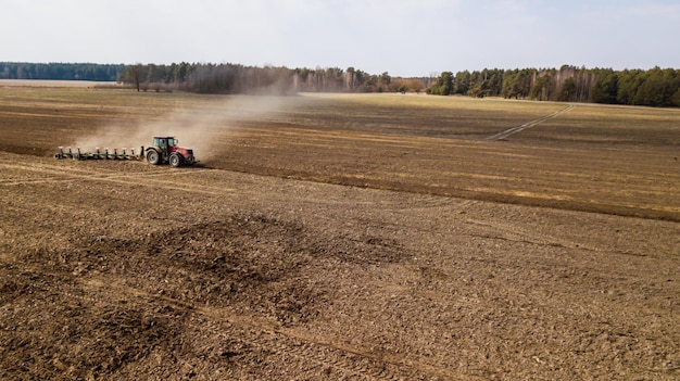 Agriculture view from above with drone