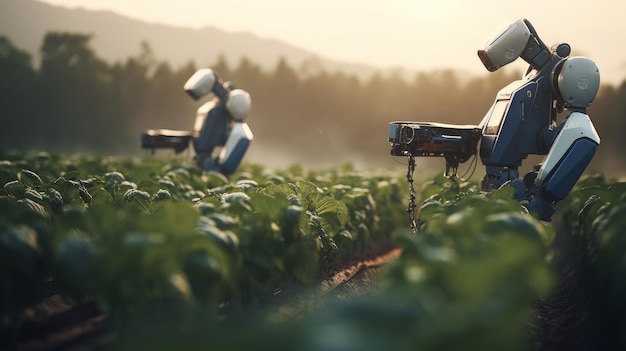 Agriculture with the help of robots in the field Generative AI