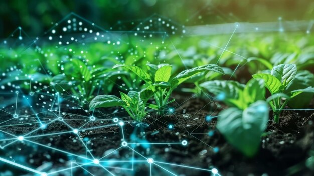 Photo agronomic research high tech symbolism