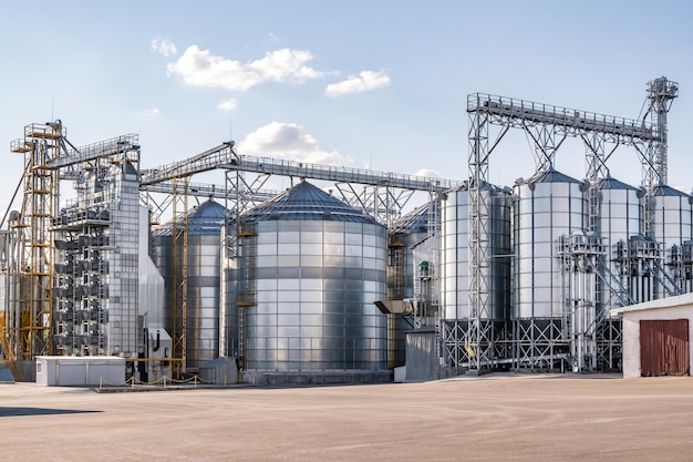 Agroprocessing and manufacturing plant for processing and silver silos for drying cleaning and storage of agricultural products flour cereals and grain Granary elevator