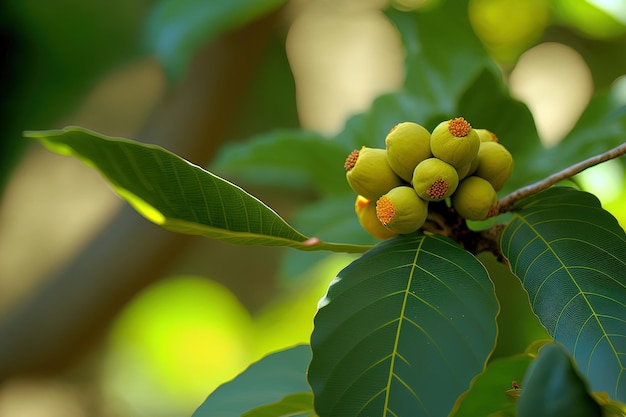 Agrus fruit up close on a bush branch