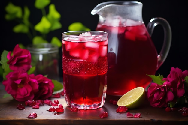 Agua de Jamaica Iced Hibiscus Tea Mexican Drink