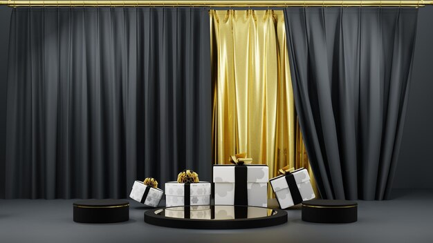 AH 3d scene render Mock up podium display voor productpresentatie abstracte achtergrond