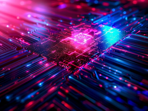 ai algorithm neural networks and data processing elements conceptual image on ai development