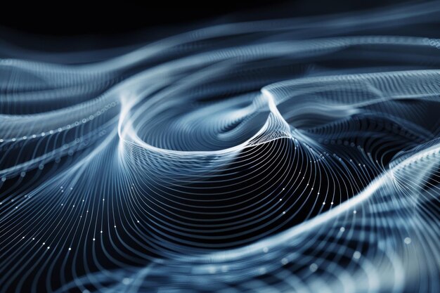 AI 알고리즘은 물결 모양의 회전 패턴으로 시각화됩니다.