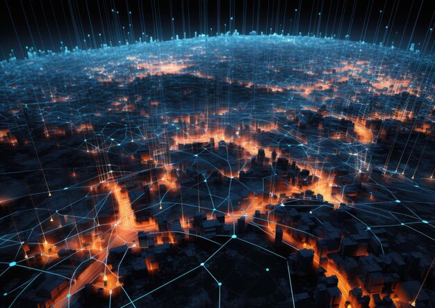 AI analyseert een enorme stroom netwerkverkeer om subtiele ongebruikelijke patronen te identificeren die op een cyb duiden