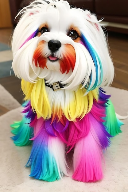 AI Art AI Generated Art Colorful Rainbow Dog Print Labrador ai generated