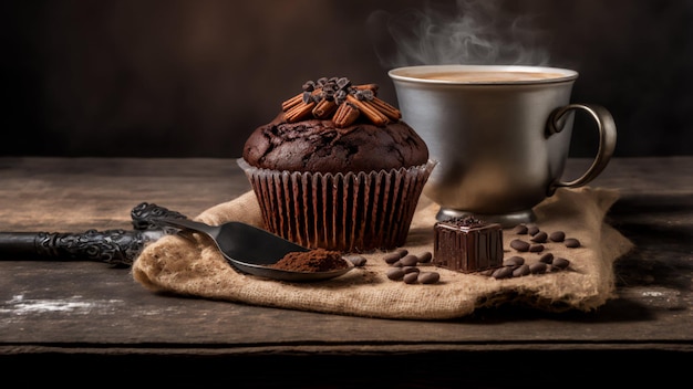 AI art coffee chocolate muffins coffee cup wallpaper