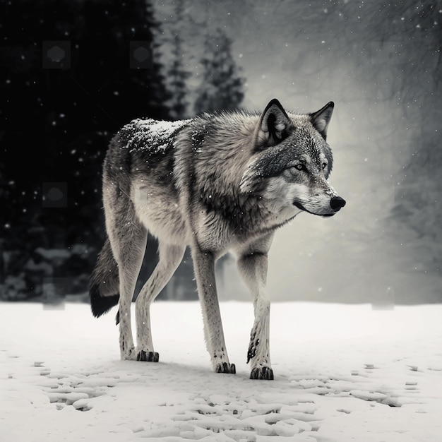 Ai art generate wolf photogaraphy photos