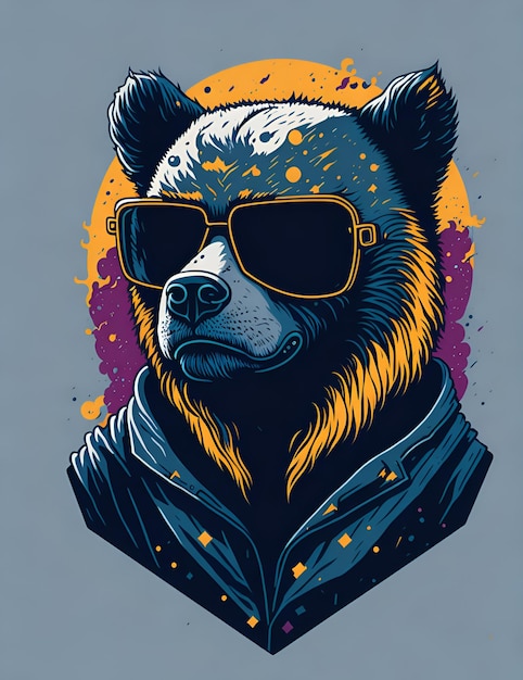 Photo ai art generated bear glasses