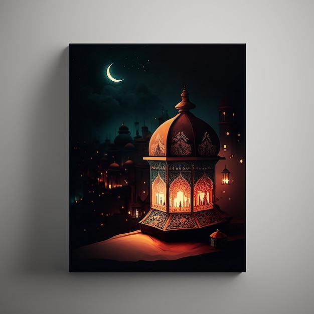 Ai art islamitische nachtlampje mosjid foto's