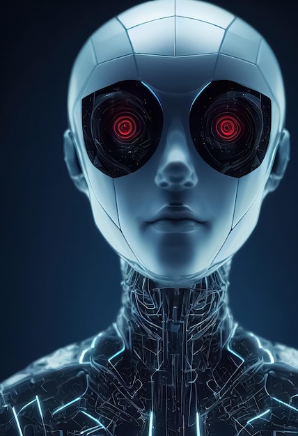 ai or artificial intelligence in humanoid head technology future concept digital 3d illustration