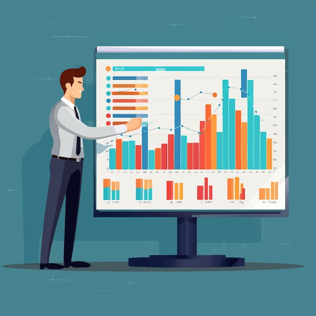 AI Business Data Analytics Infographic Financial Data Charts Illustration