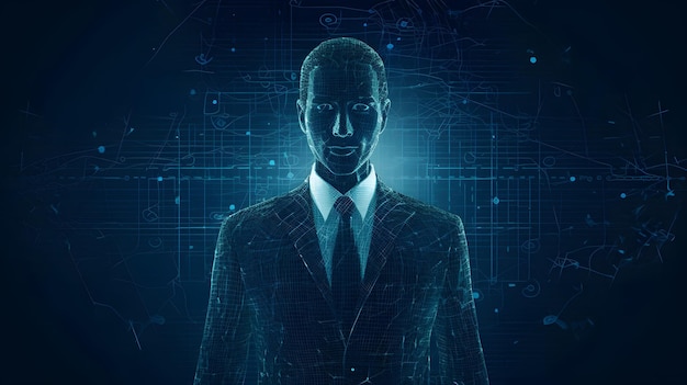 ИИ-бизнесмен в костюме робота Генеративный ИИ