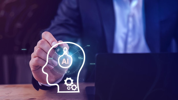ai chatbot programmer using artificial intelligence for software development inside office virtual