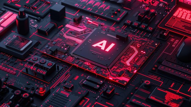 AI Chip Artificial intelligence AI machine learning and modern computer technologies concepts