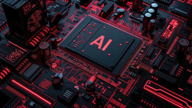 AI Chip Artificial intelligence AI machine learning and modern computer technologies concepts