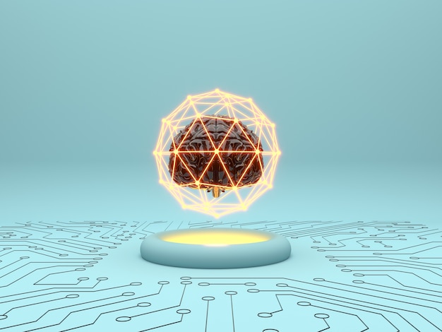 ai cloud concept with  brain
