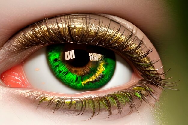 Photo ai of colorful realistic image of the close up of the human eyes