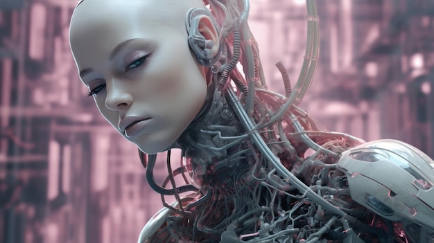 Концепция искусственного интеллекта лицо цифровой трансформации