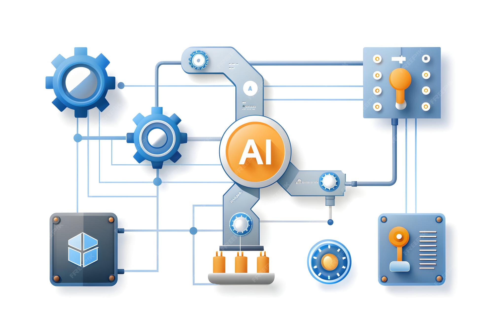 AI Control System and Industrial Automation Concept Illustration of AI ...