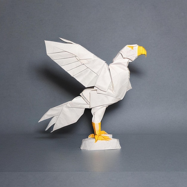 Foto ai coperto uccello in stile origami