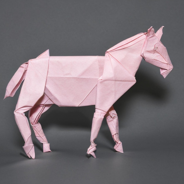 Photo ai covered origami style horse