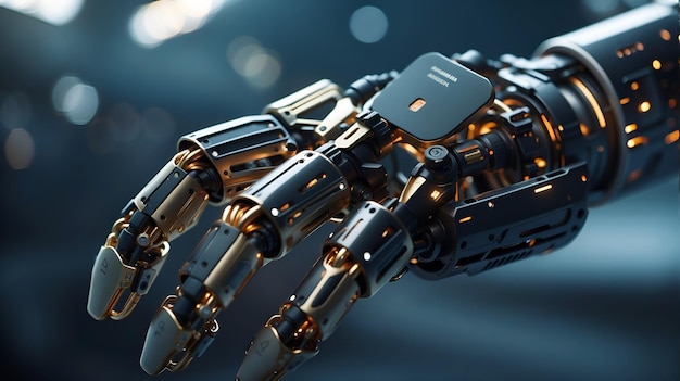 AI-creatie menselijke aanraking van de wijsvinger van een robot AI Generative