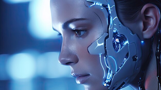 AI cyborgs future technological machines of cyberhumans or robots