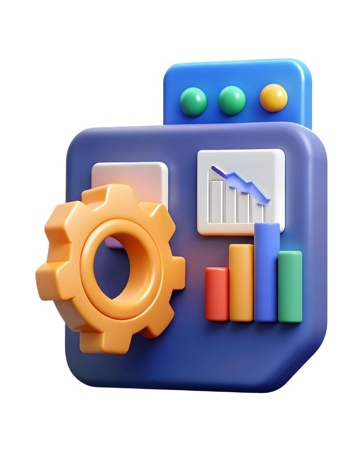 Photo ai 数据处理和 qa 指标概念图标,用于 qa 过程中的分析能力