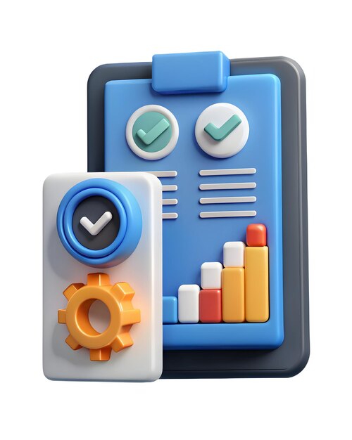 AI 데이터 처리 및 QA 메트릭스 개념은 QA 프로세스에서 분석을 위한 아이콘으로 설명됩니다.