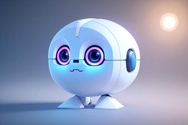 Photo ai ethics cute 3d robo illustration