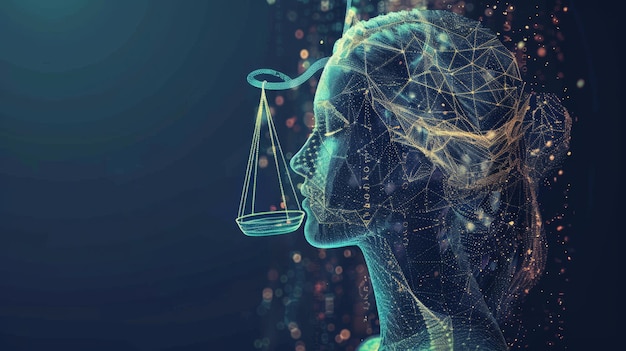 Photo ai ethics and legal concepts artificial intelligence law and online technology of legal regulations controlling artificial intelligence technology is a high risk