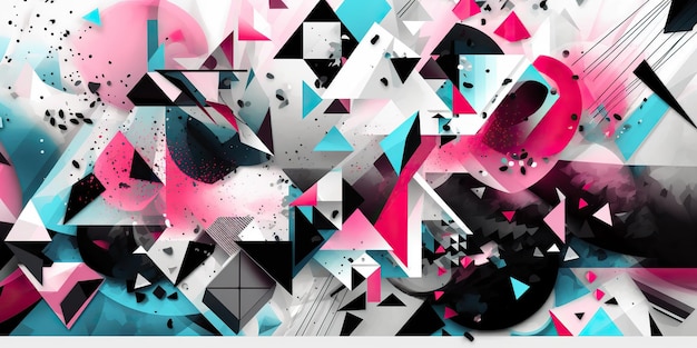 AI gegenereerd Abstract geometrisch roze kleurenpatroon textuur wallpapper AI generatieve grafische kunst