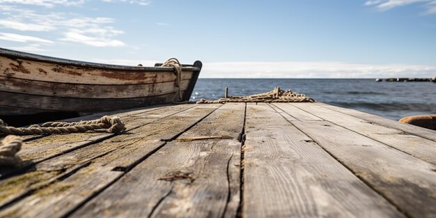 Foto ai gegenereerd ai generatieve natuur buiten landschap reizen boot kosten dok vakantie