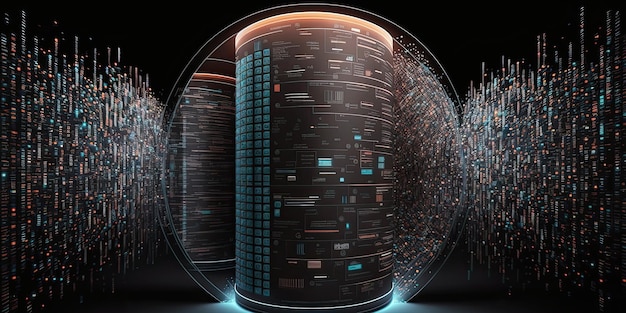 Ai gegenereerd illustratie enorm database data-analysemagazijn