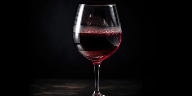 AI Gegenereerde AI generatieve Close macro foto mock up van glas wijnrood