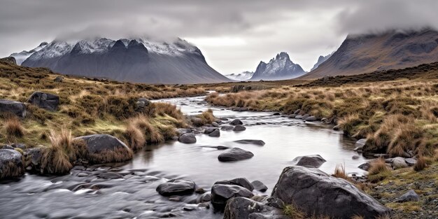 AI Gegenereerde AI Generatieve Foto illustratie van wilde natuur buiten waterval berglandschap