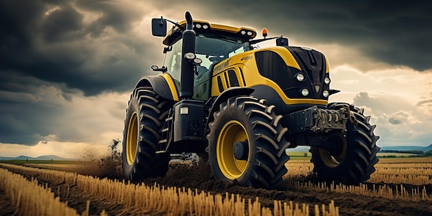 AI Gegenereerde AI Generatieve Tractor maaidorser oogst veld landbouw Natuur buiten