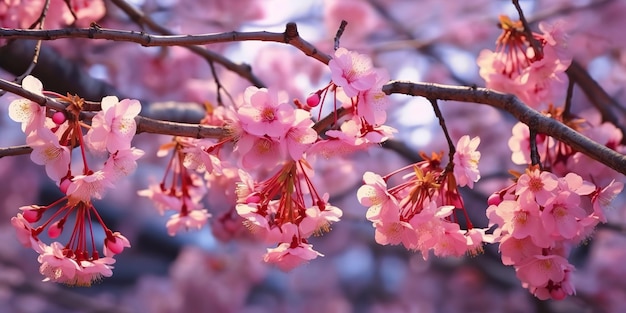AI Gegenereerde AI Generatieve Traditionele Japanse bloemensakura kersenbloesemboom Grafische kunst