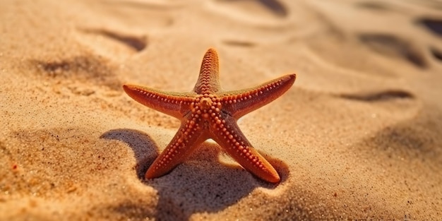 AI Gegenereerde AI Generatieve Zee marine nautische mariene zeester strand eiland zand oceaan vakantie