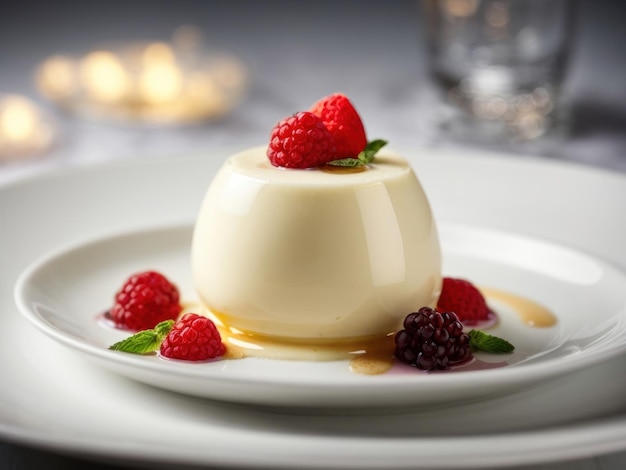 AI gegenereerde Creamy Delight Contemporary Capture van Italiaanse Panna Cotta