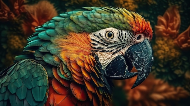 AI Gegenereerde Generatieve AI Realistische papegaaivogel Kan worden gebruikt voor decoratie Grafische kunstillustratie