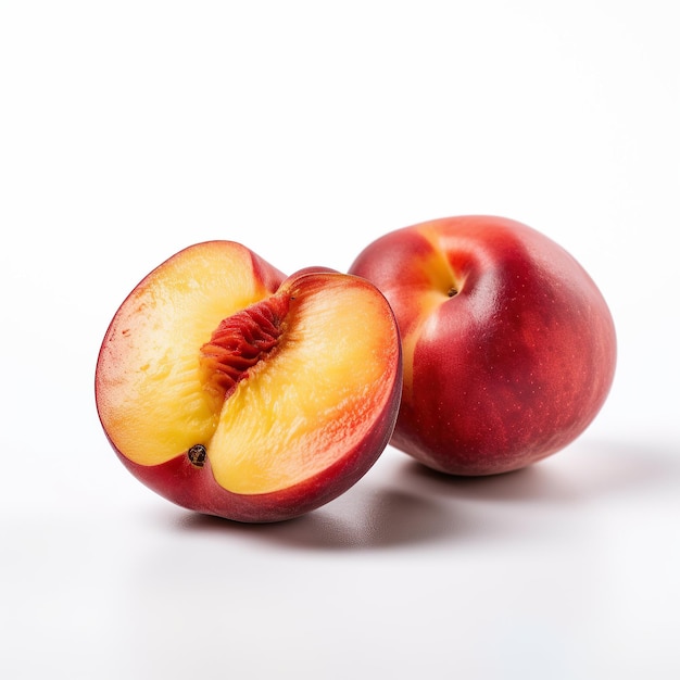 ai gegenereerde illustratie Nectarine geïsoleerd op witte achtergrond