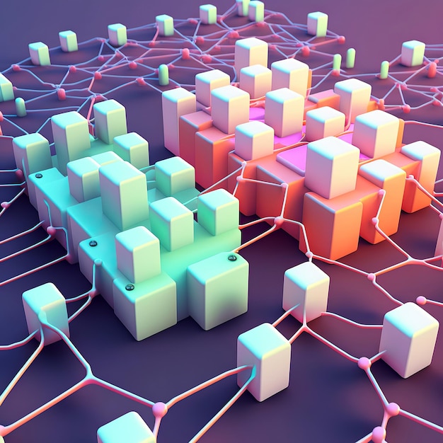 Ai gegenereerde illustratie van Cloud computing-concept in pastelkleur