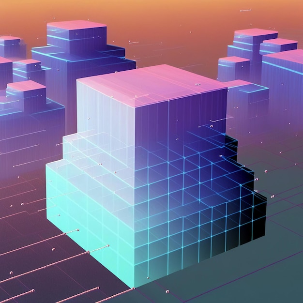 Ai gegenereerde illustratie van Cloud computing-concept in pastelkleur