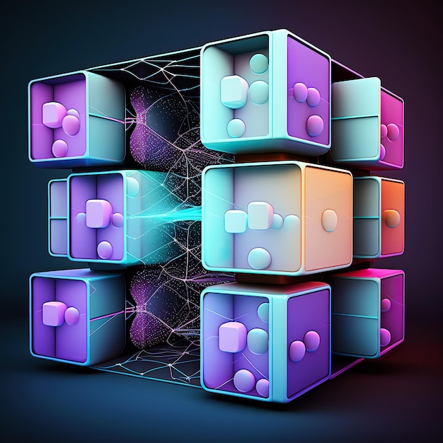 Ai gegenereerde illustratie van Cloud computing-concept in pastelkleur