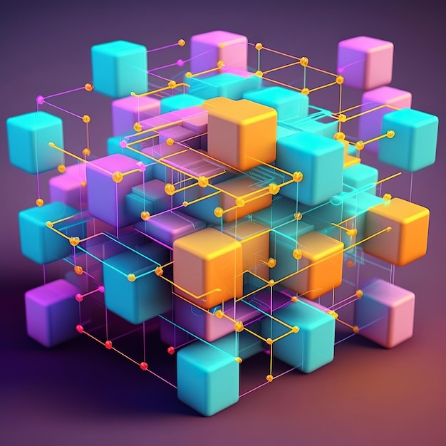 Ai gegenereerde illustratie van Cloud computing-concept in pastelkleur