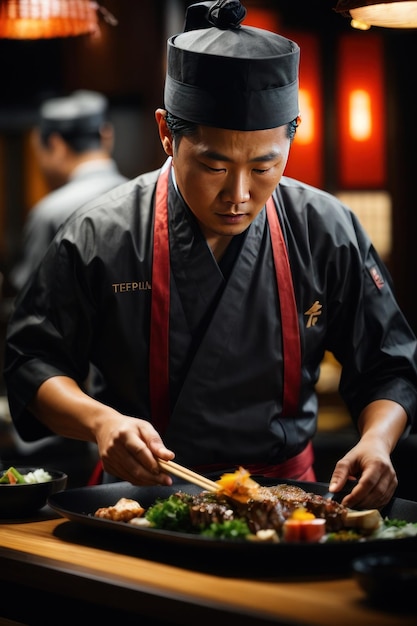 AI gegenereerde Teppanyaki Temptations Gourmet Cuisine Fotografie