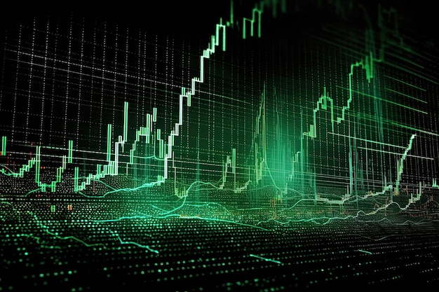 Ai gegenereerde zakelijke kaarsstokgrafiek van de handel op de aandelenmarkt